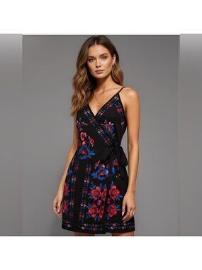 Floral Print Wrap Dress